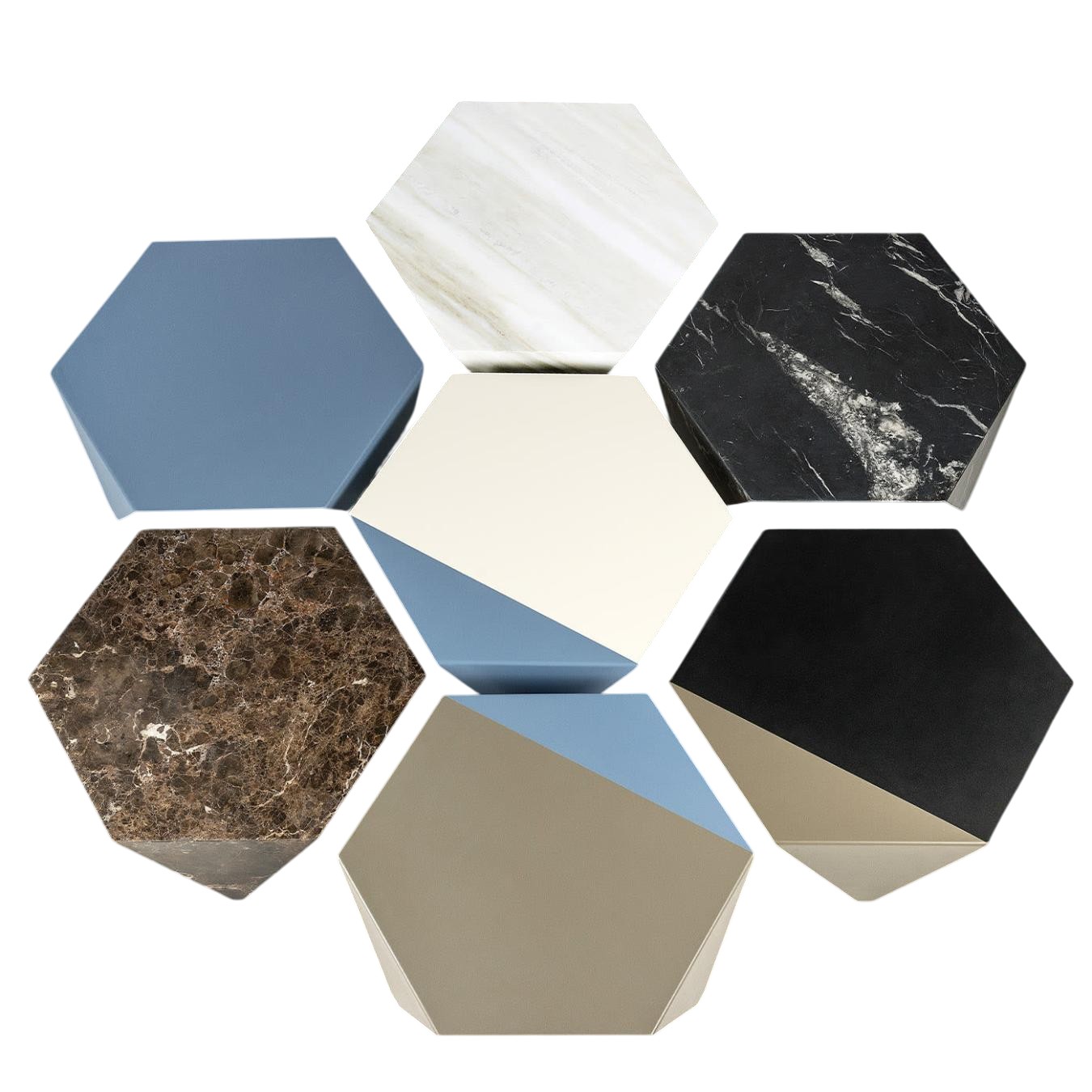 Ruche Blue Lacquered Coffee Table