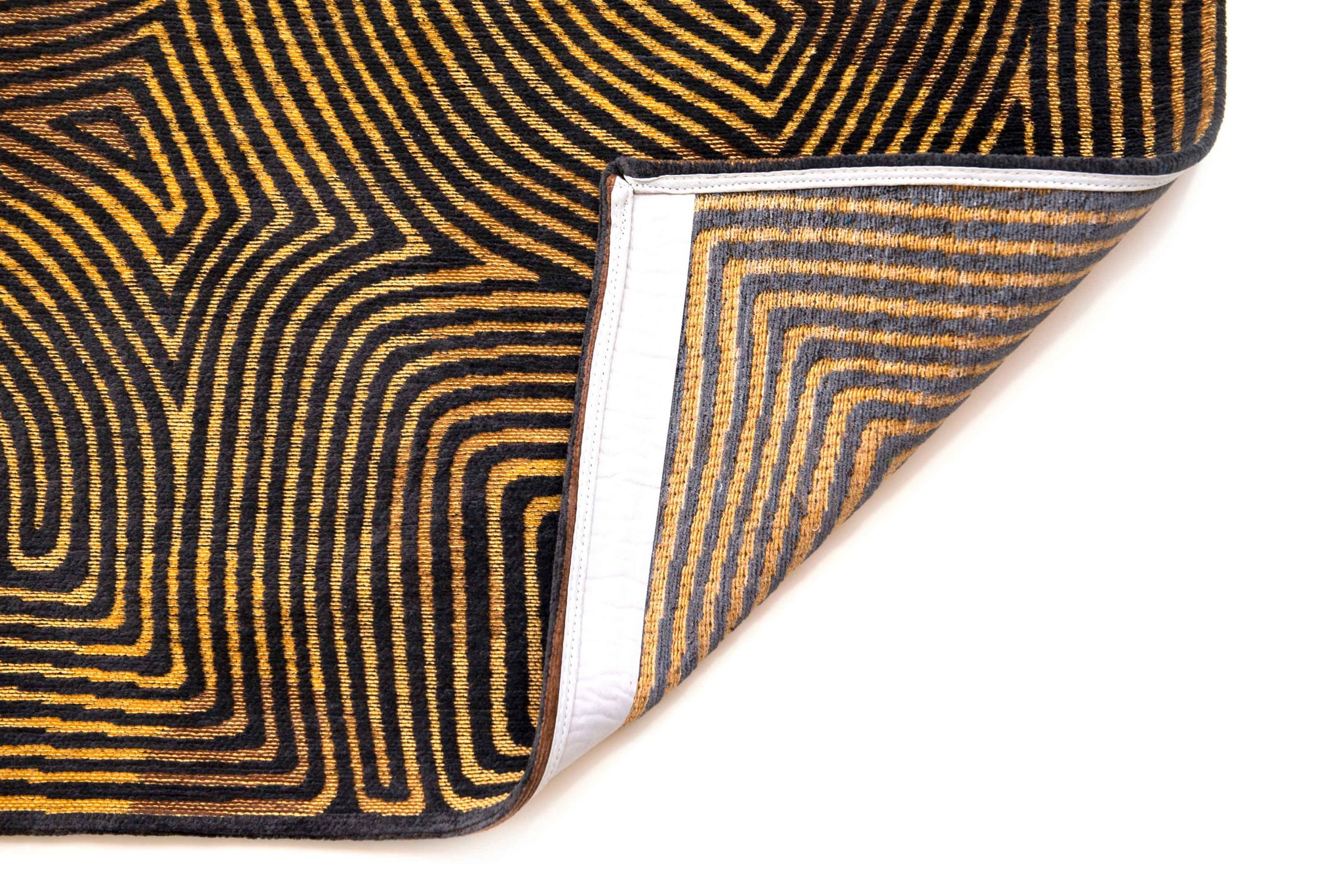 Black Gold Belgian Flatwoven Rug ☞ Size: 200 x 280 cm
