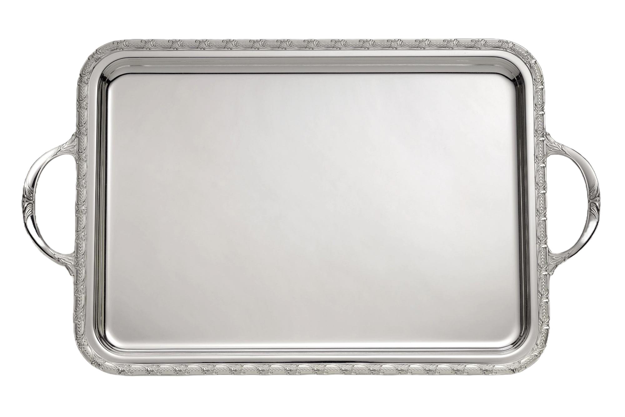 Silver-Plated Rectangular Tray With Handles