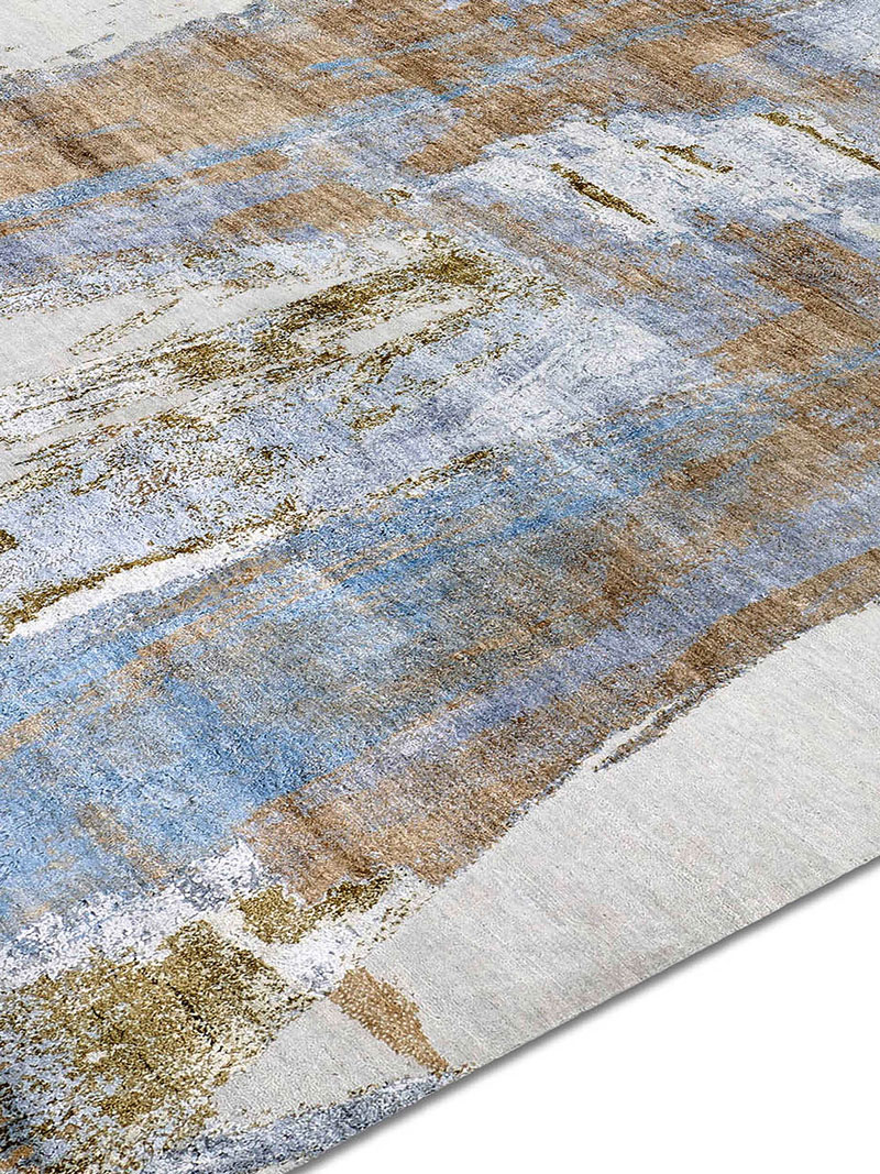Gold Rust Hand-Woven Exquisite Rug ☞ Size: 140 x 210 cm