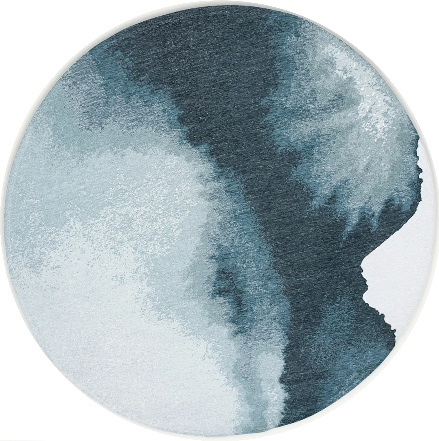 Ink Blue Modern Abstract Round Rug | Size: Ø 240 cm