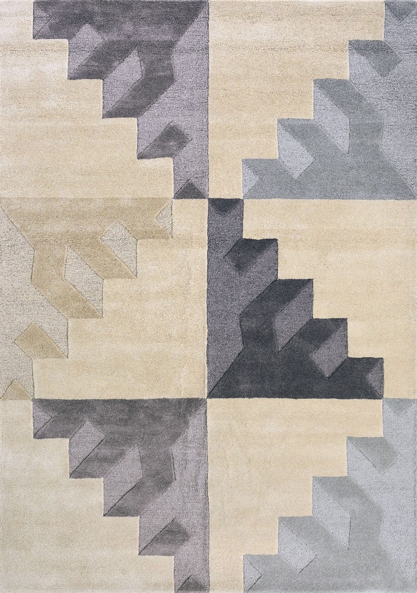 Geometric Multicolored Wool Rug