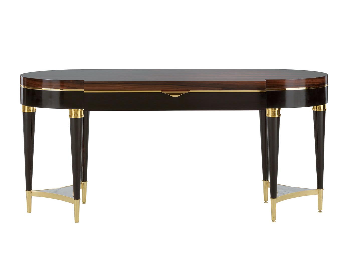Elegance Ebony and Gold Italian Console Table