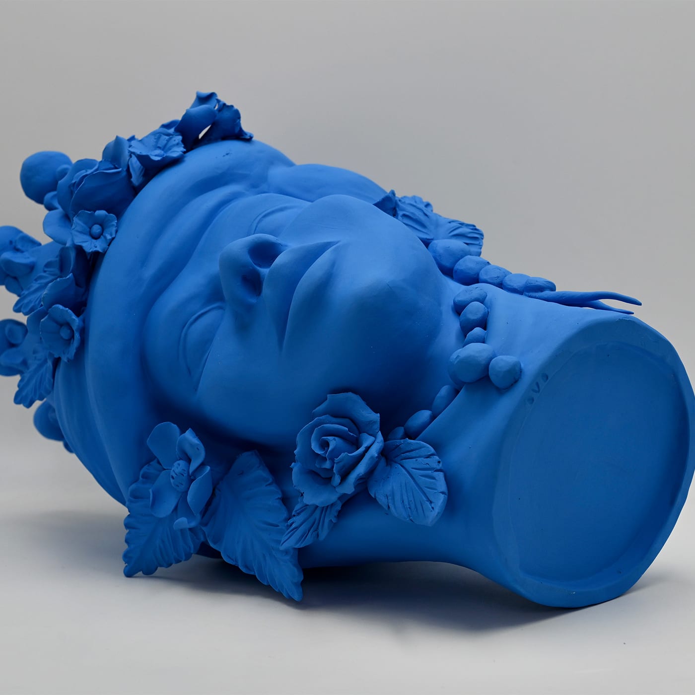Artisan Blue Moor's Head Sculpture Made in Italy