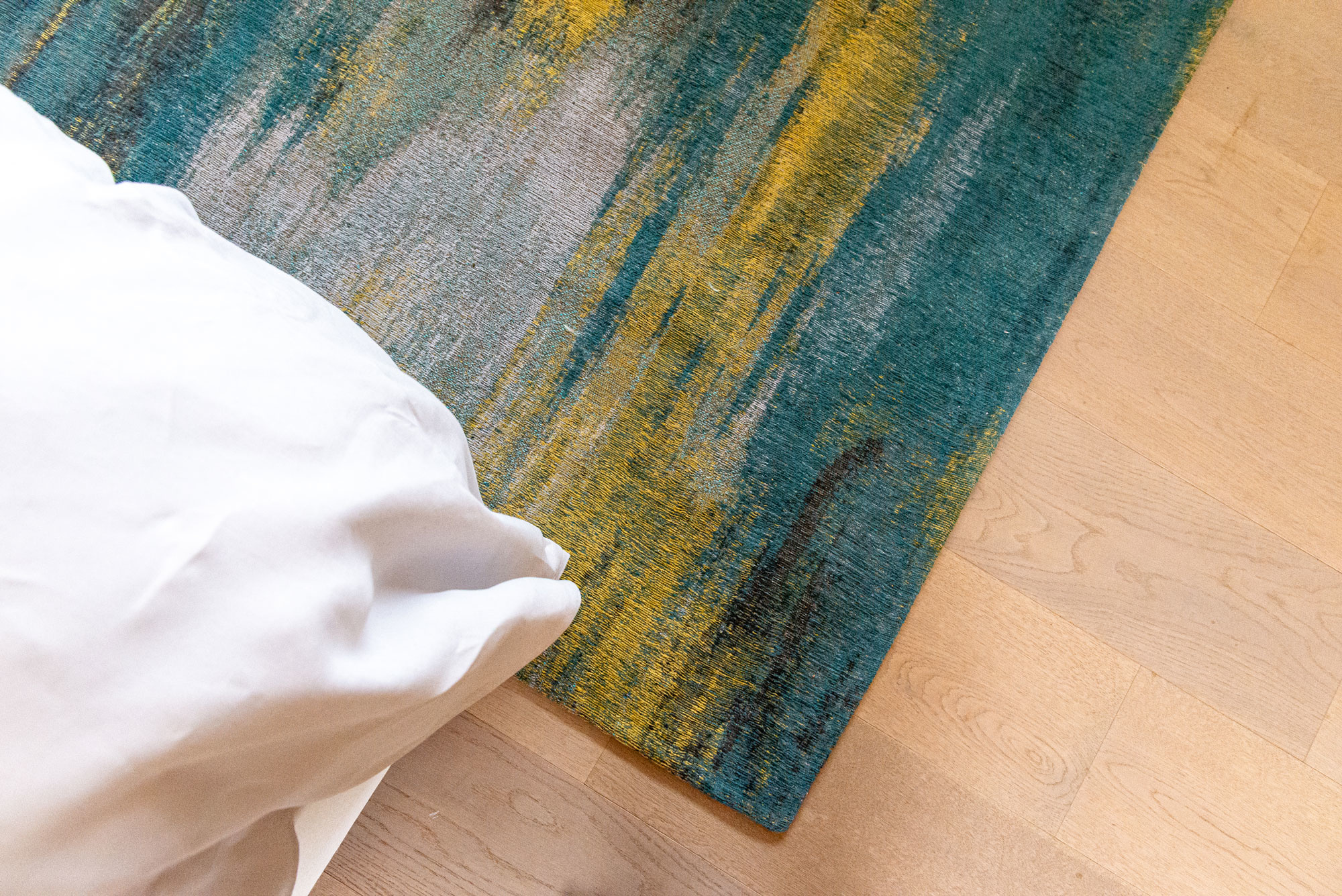 Modern Art Flatwoven Blue Rug