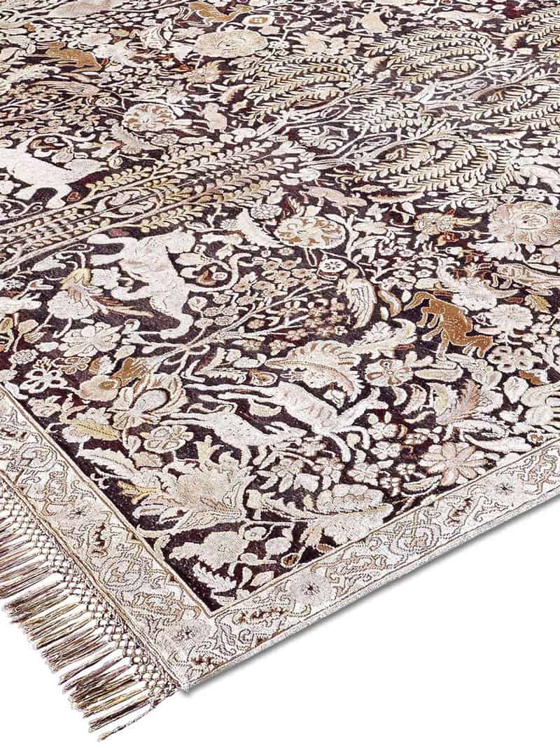 Gold / Purple Luxury Silk / Wool Rug
