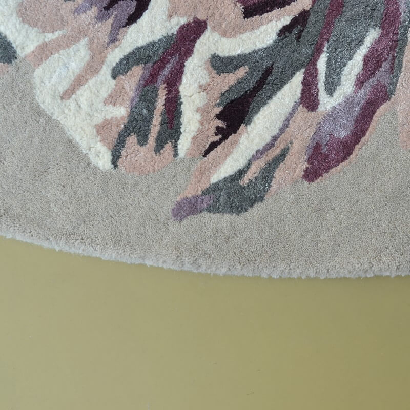 Hand Woven Floral Beige Circle Rug | Size: Ø 200 cm
