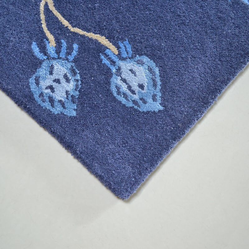 Wild Strawberry Navy Hand-Woven Rug | Size: 250 x 350 cm