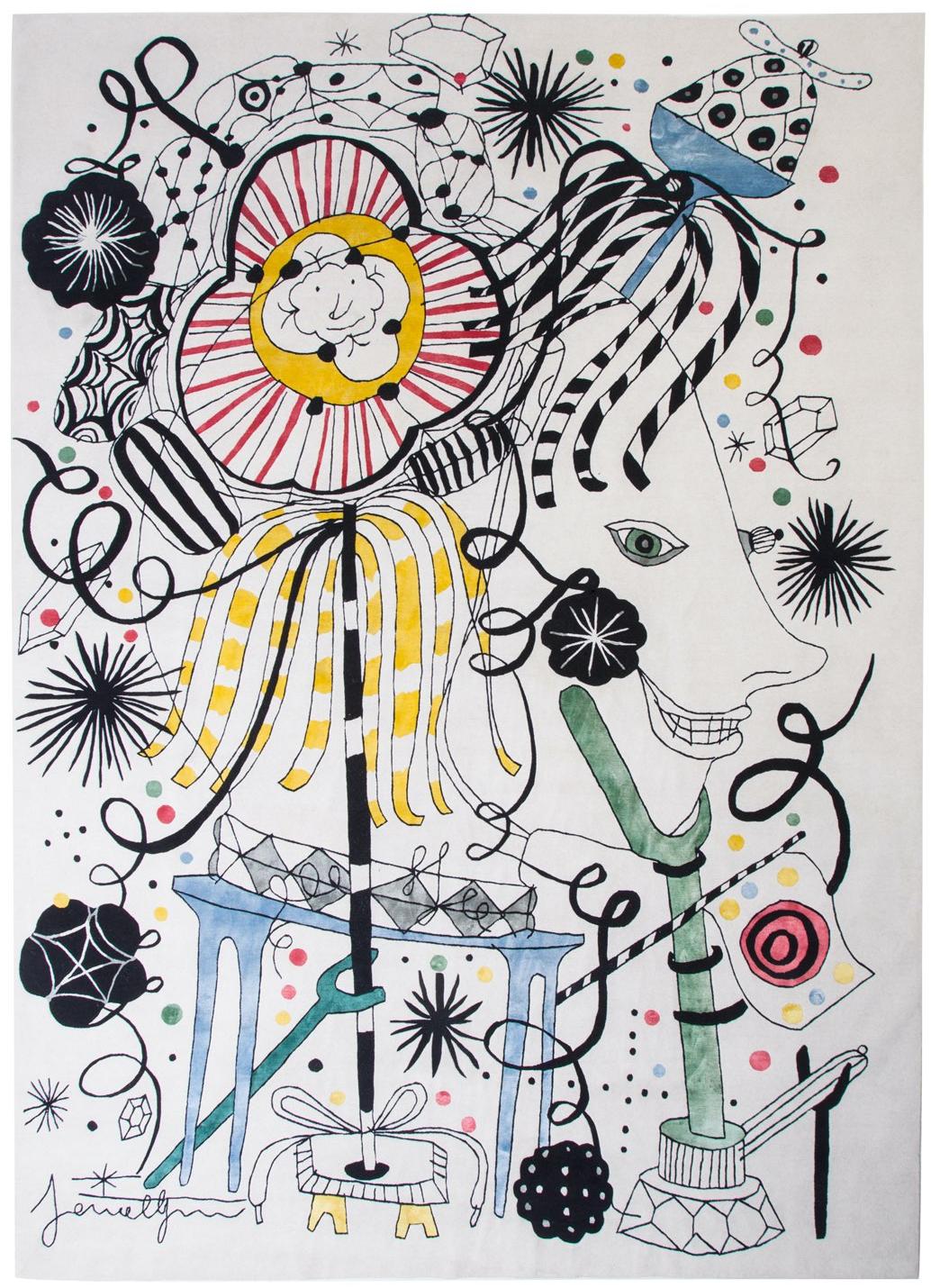 Japanese Folklore Designer Hand-Woven Rug