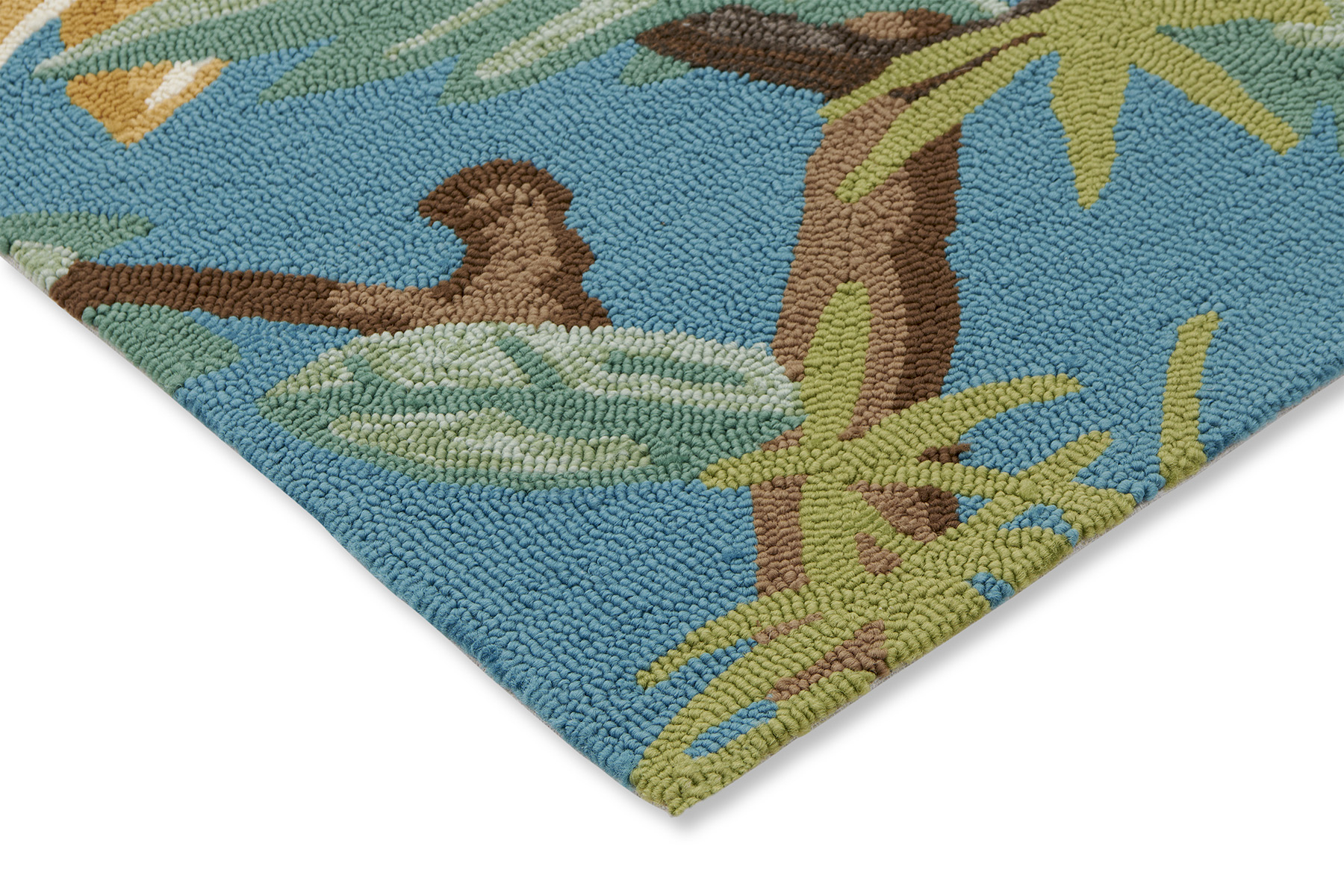 Garden Blue Outdoor Modern Hand Woven Rug