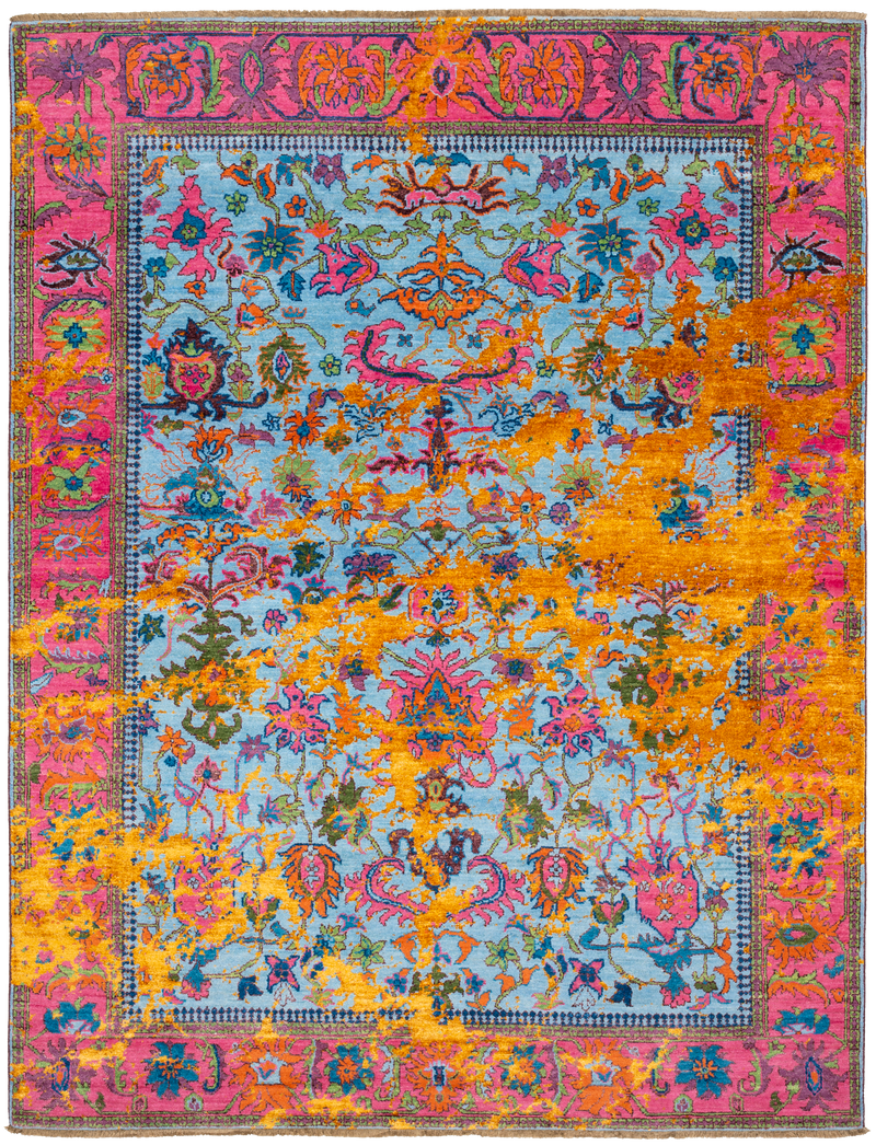 Gold Multi Oriental Designer Rug