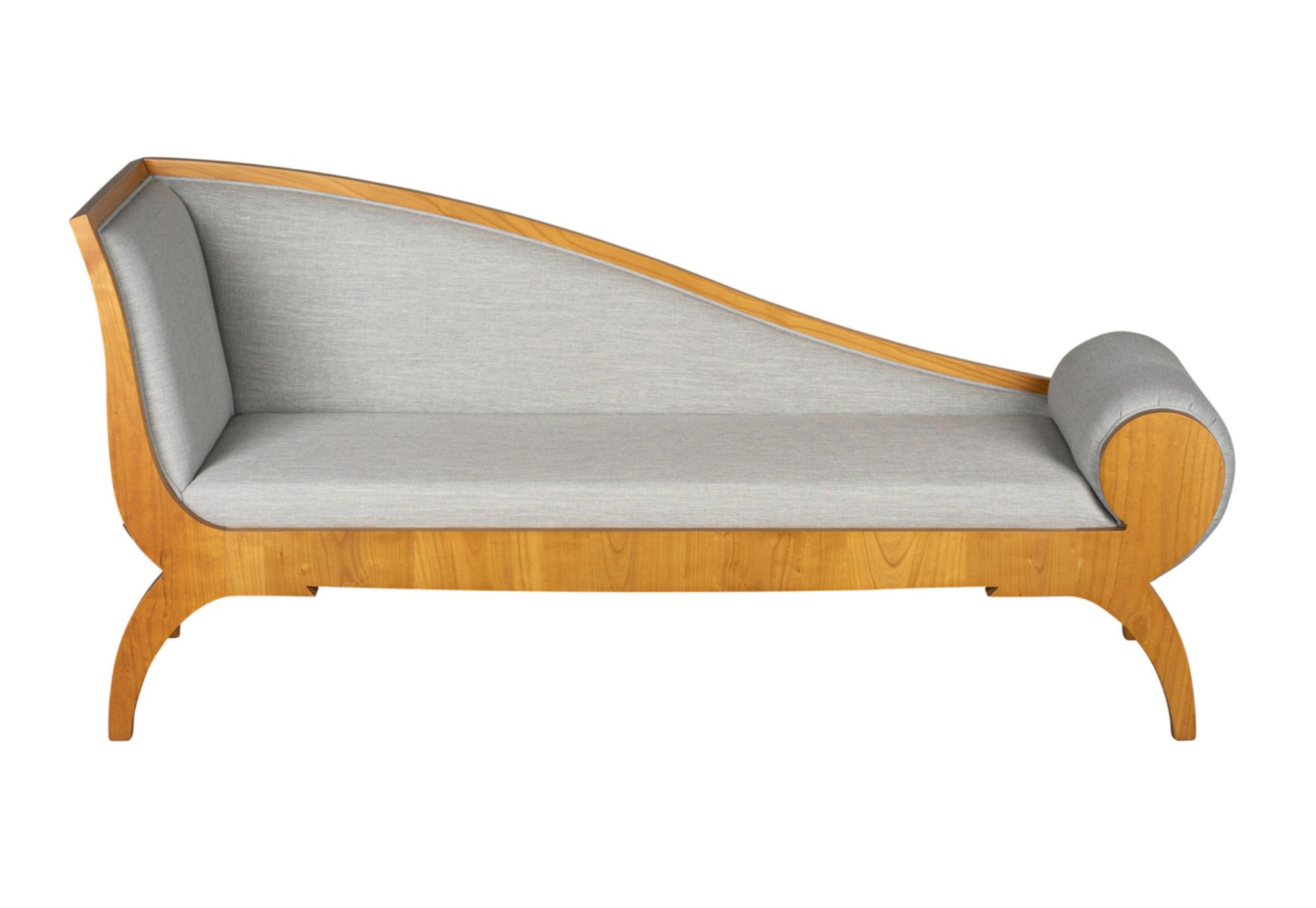Paolina Gray and Honey Handcrafted Chaise