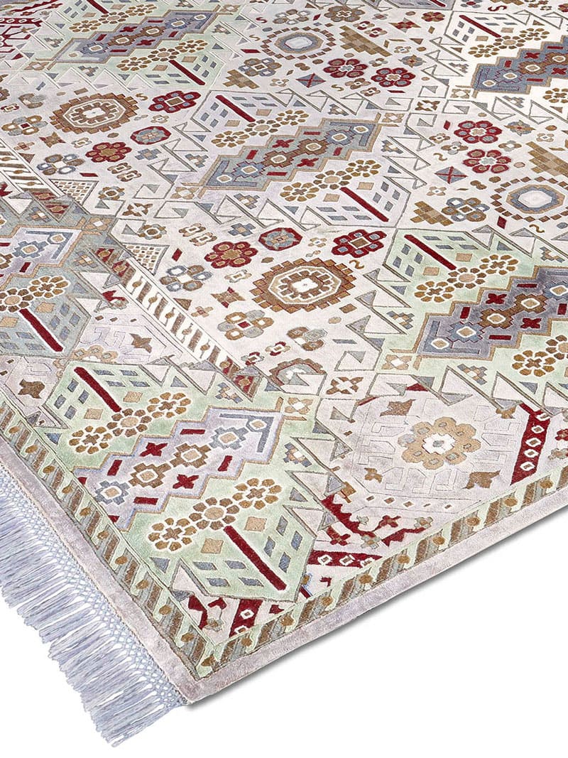 New Tribal Hand-Knotted Wool / Silk Rug ☞ Size: 300 x 400 cm