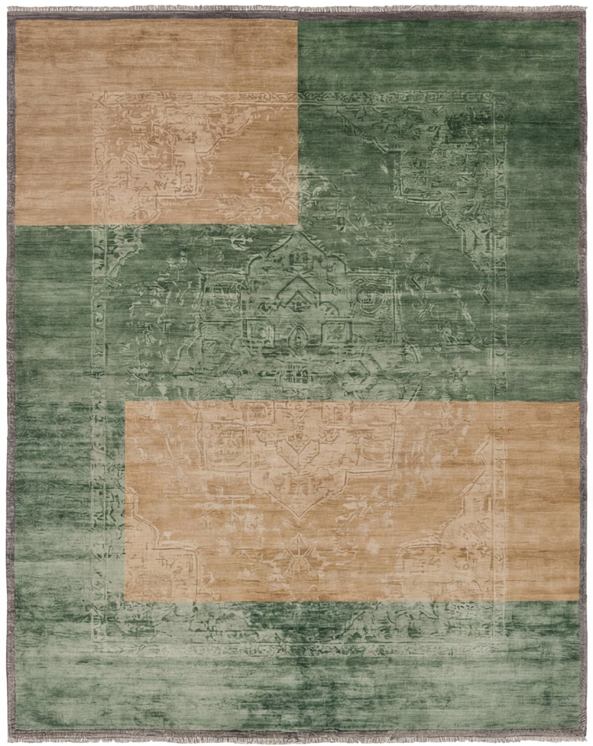 Sage Mosaic Green Hand-Crafted Rug
