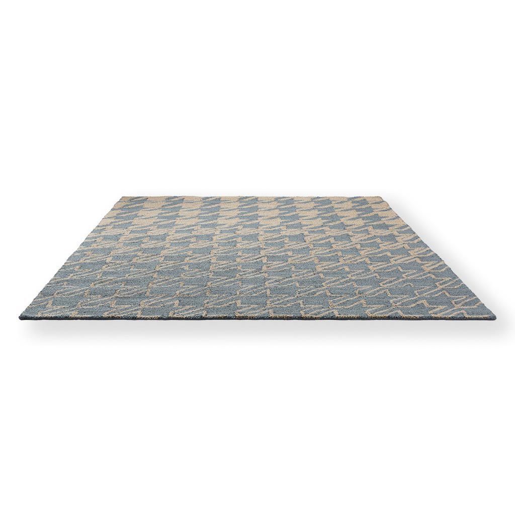 Houndstooth Blue Outdoor Rug | Size: 250 x 350 cm