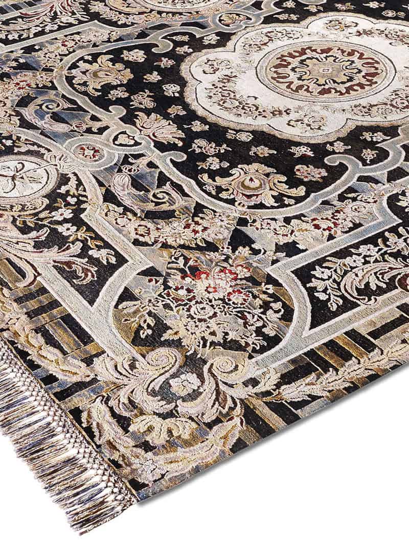 Aubusson Black Hand-Woven Exquisite Rug | Size: 300 x 400 cm