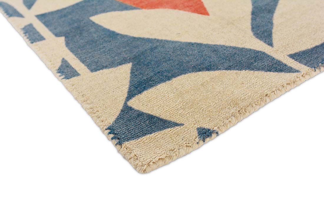 Stem Blue Handwoven NZ Wool Rug