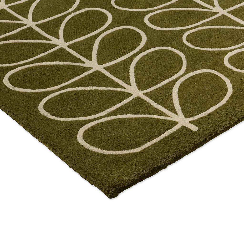 Linear Stem Olive Rug | Size: 120 × 180 cm