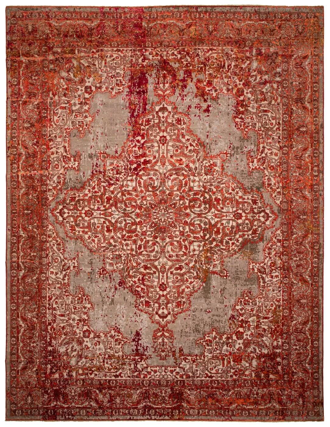 Tabriz Red Hand Knotted Luxury Rug