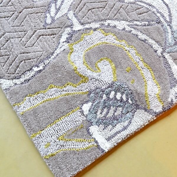 Floral Grey Wool / Viscose Hand Made Rug | Size: 250 x 350 cm