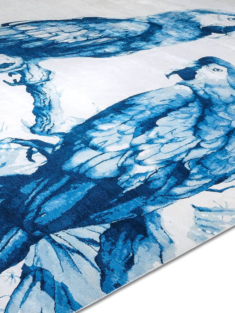 Two Parrots Hand-Woven Exquisite Rug ☞ Size: 365 x 457 cm