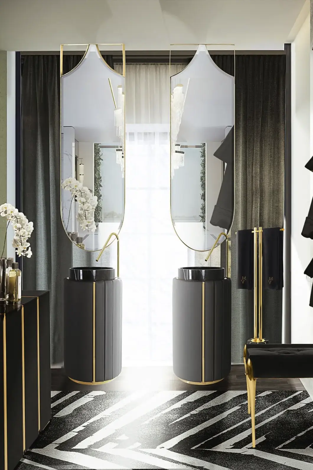 Sovereign Black Pedestal Sink