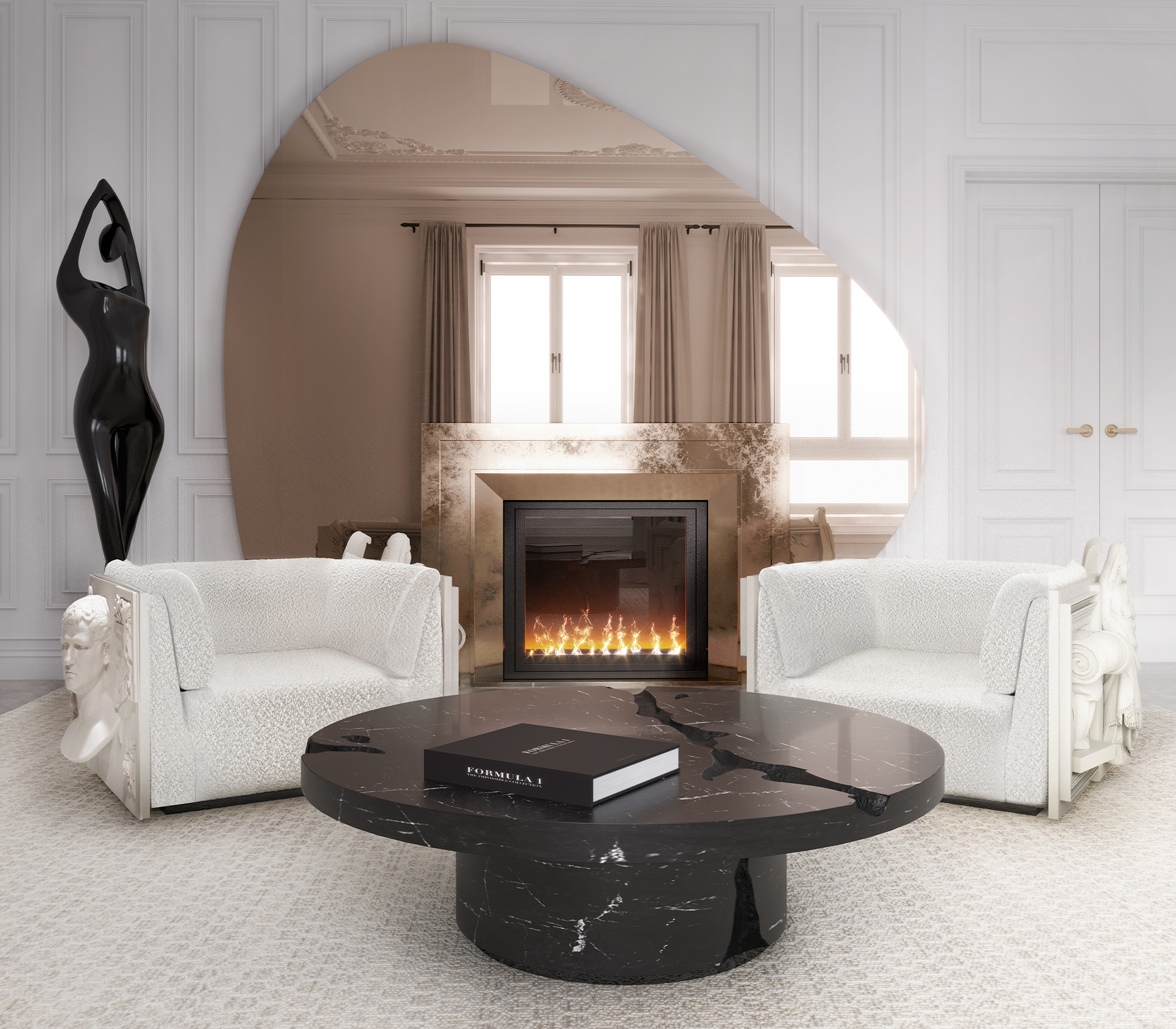 Nero Marquina 3-Piece Coffee Table Set