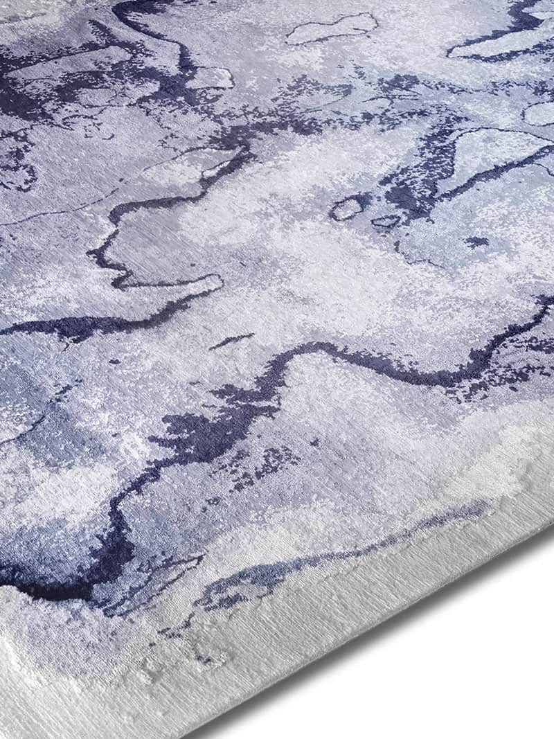 Mono Blue Luxury Hand-Woven Rug