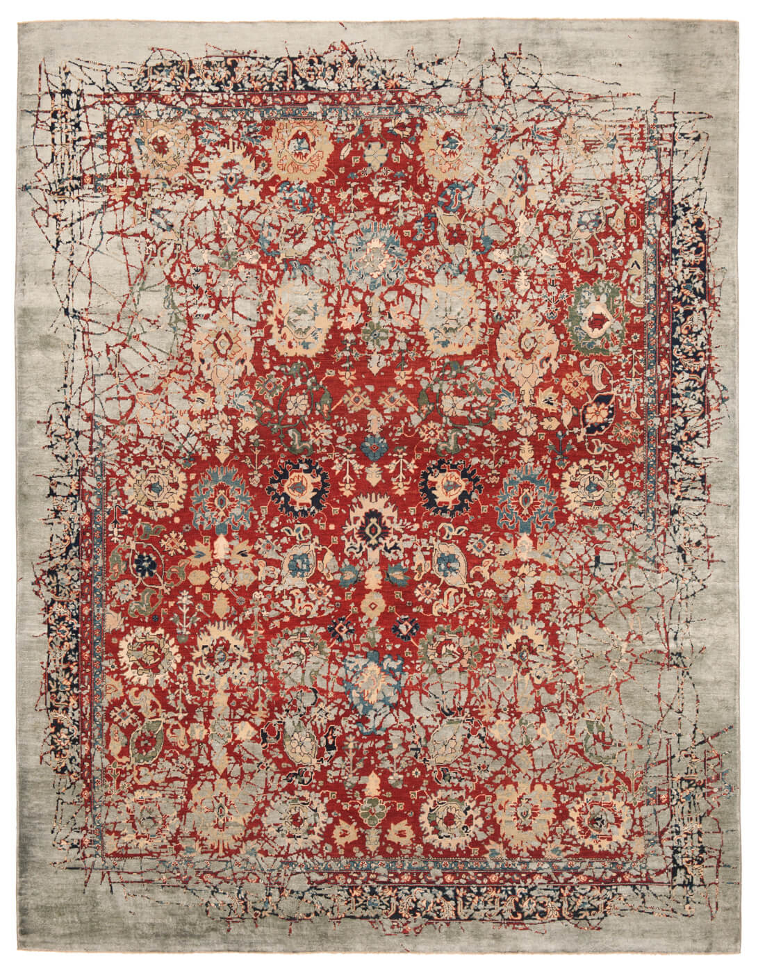 Faded Hand-Knotted Vintage Luxury Rug