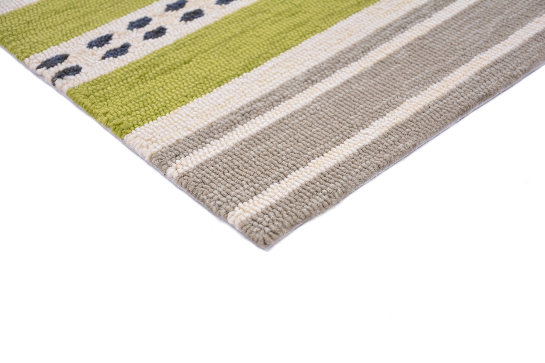 Stripes Green & Blue Outdoor Hand-Woven Rug ☞ Size: 140 x 200 cm