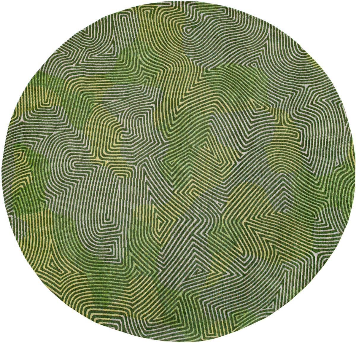 Tropical Green Circle Rug