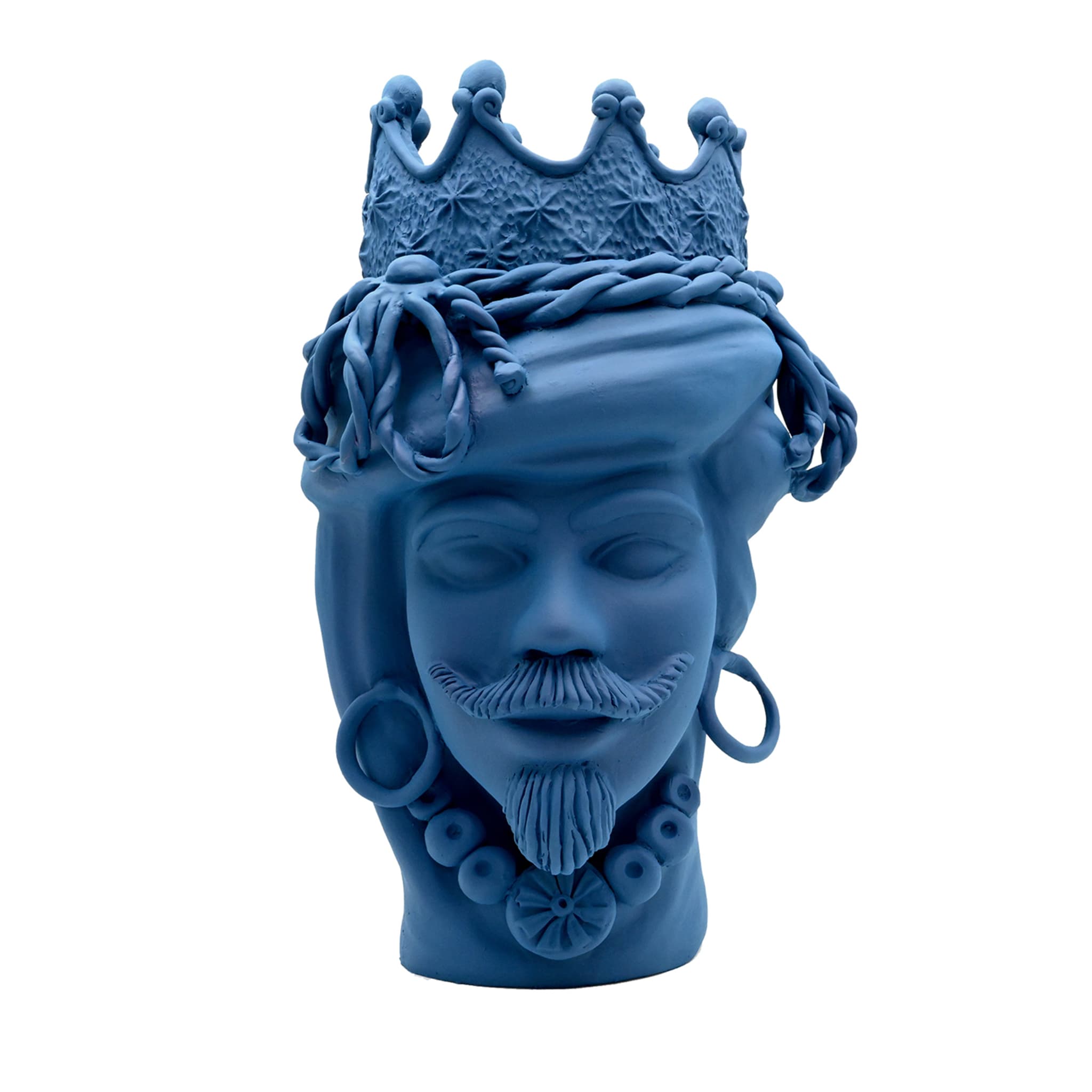 Italian Blue Moor's Head Artisan Sculpture