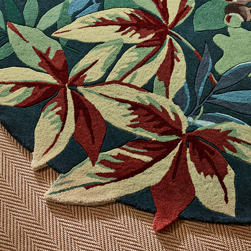 Forest Green / Blue Round Rug | Size: Ø 200 cm