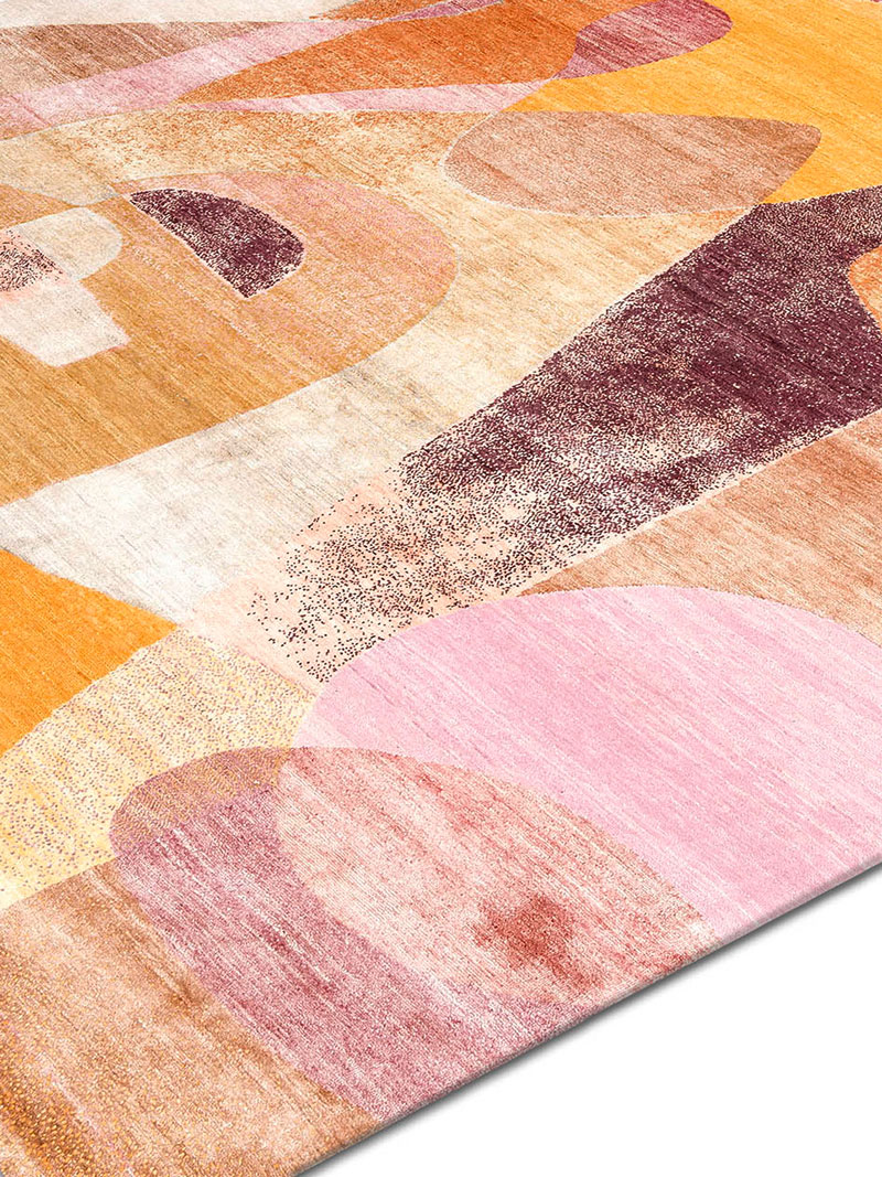 Red Sunset Hand-Knotted Wool / Silk Rug