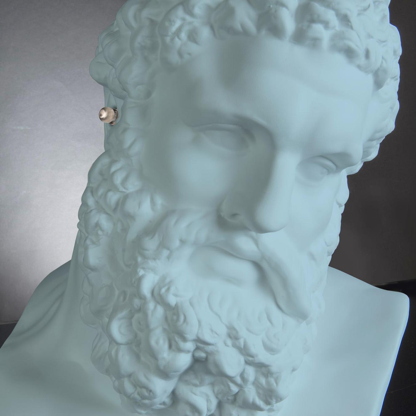 Ercole Light Blue Artisan Ceramic Bust