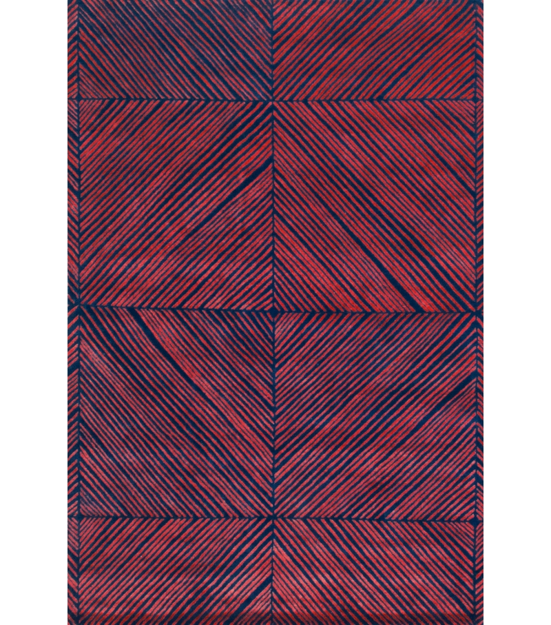 Geometric Viscose / Wool Handwoven Red & Purple Luxury Rug | Colour: Multicolour | Size: 250 x 350 cm