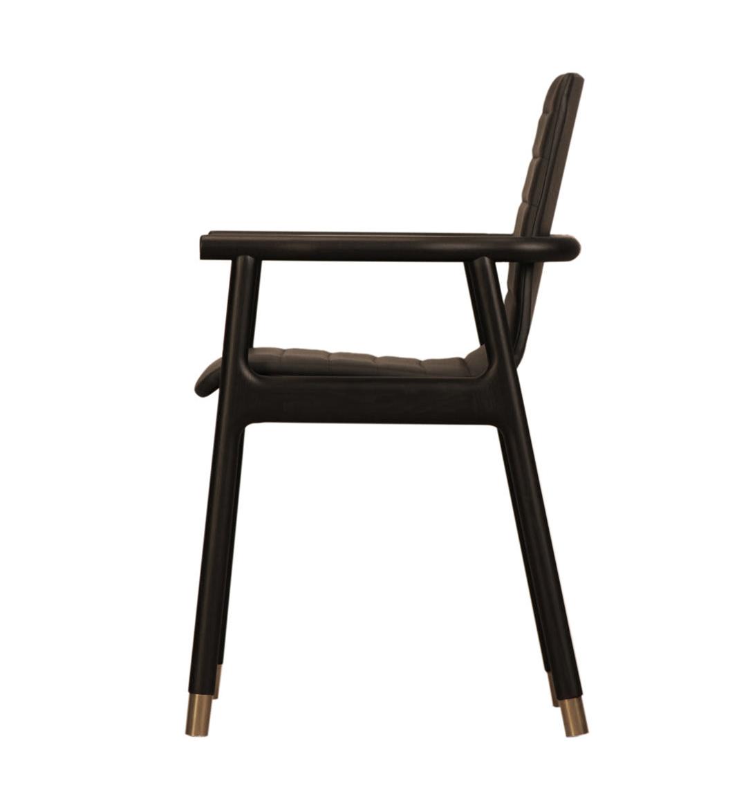 Joyce Dark Brown Handcrafted Chair with Armrests