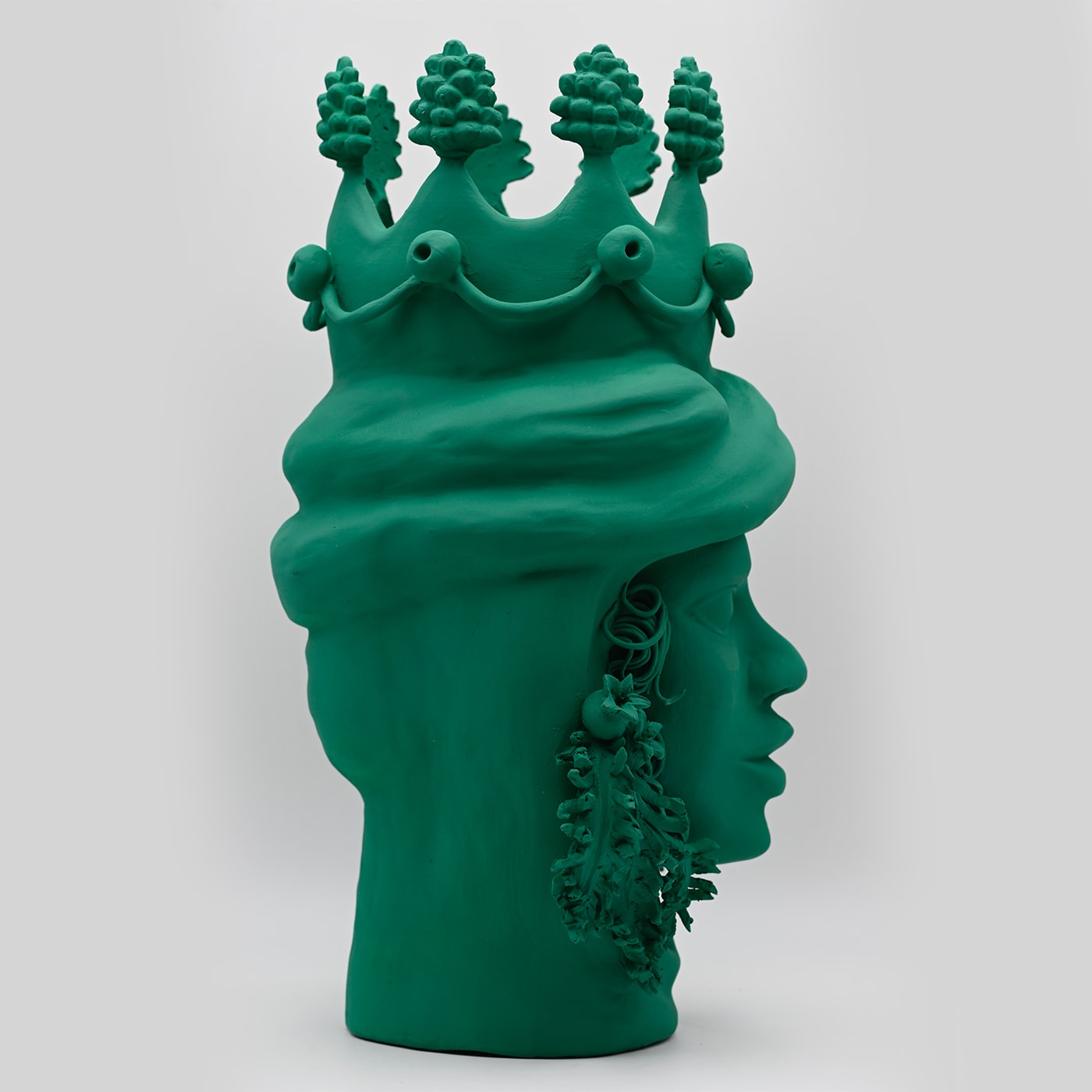 Traditional Green Moor's Head Sculpture