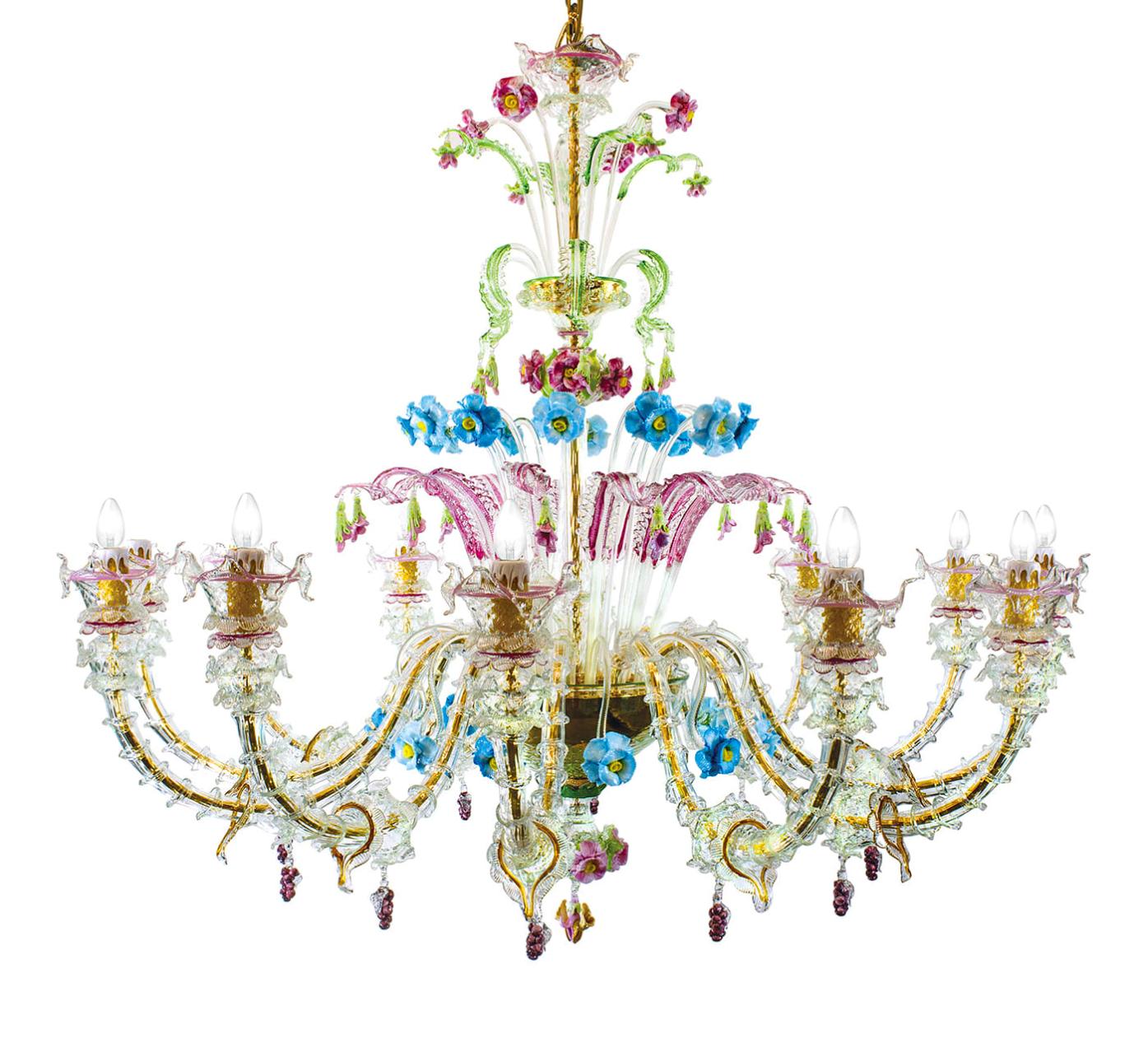 Murano Multicolor Glass Chandelier