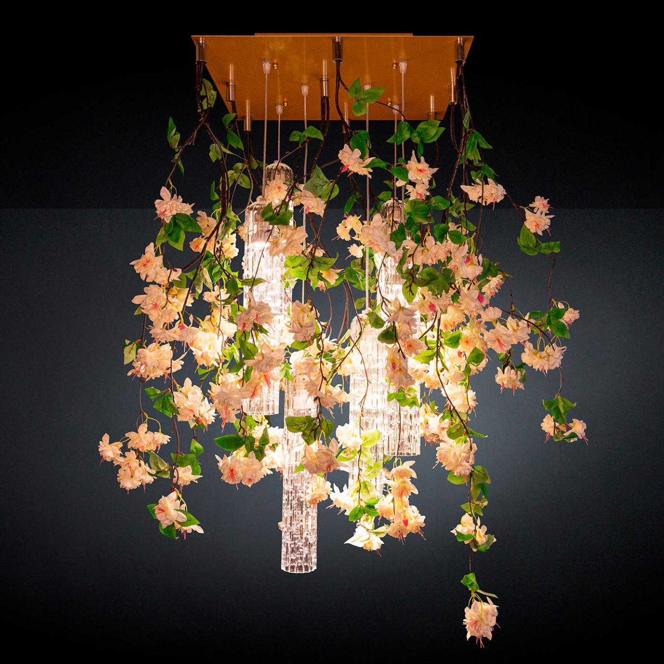 White Cascade Square Artisan Chandelier