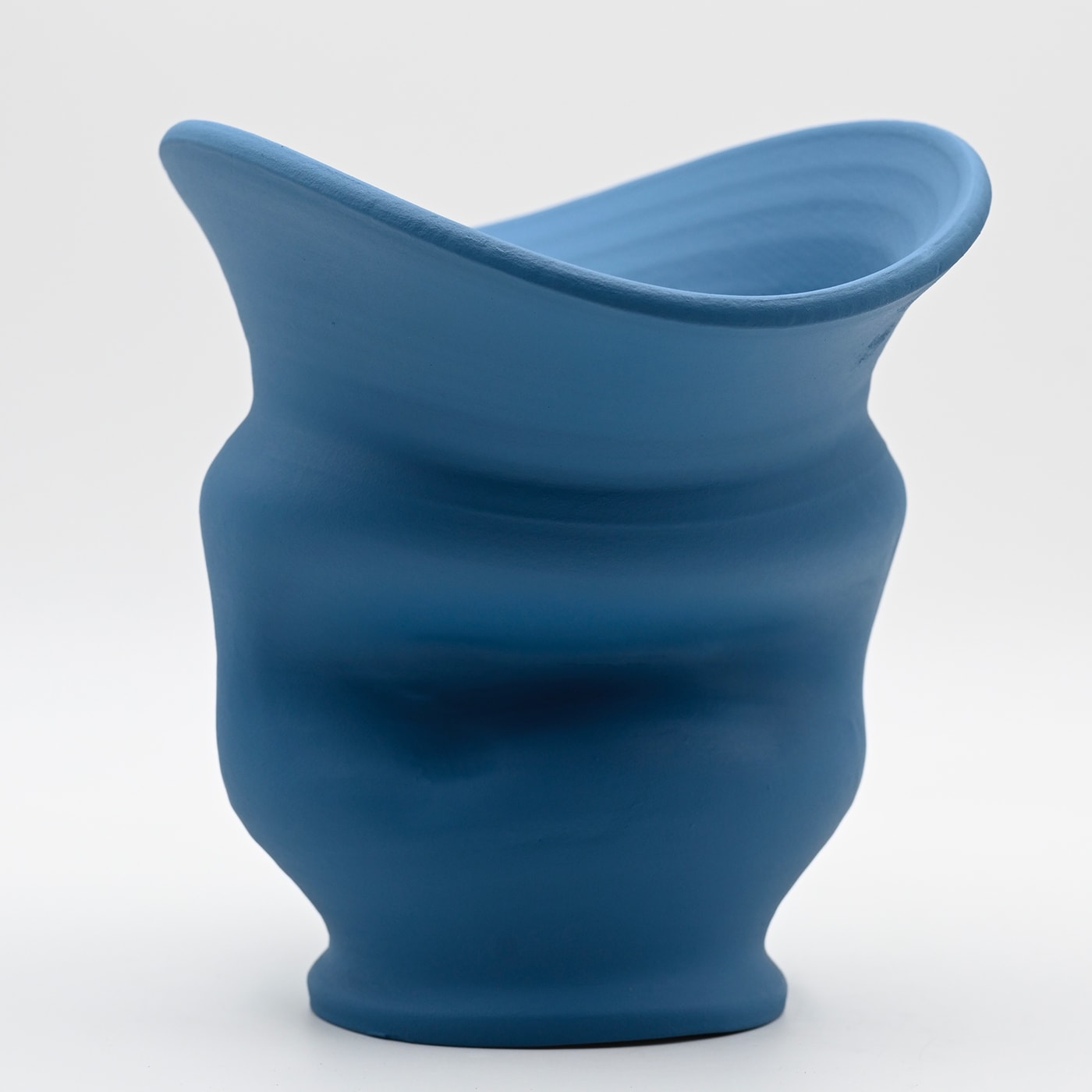 Blue Sculptured Italian Elegance Vase