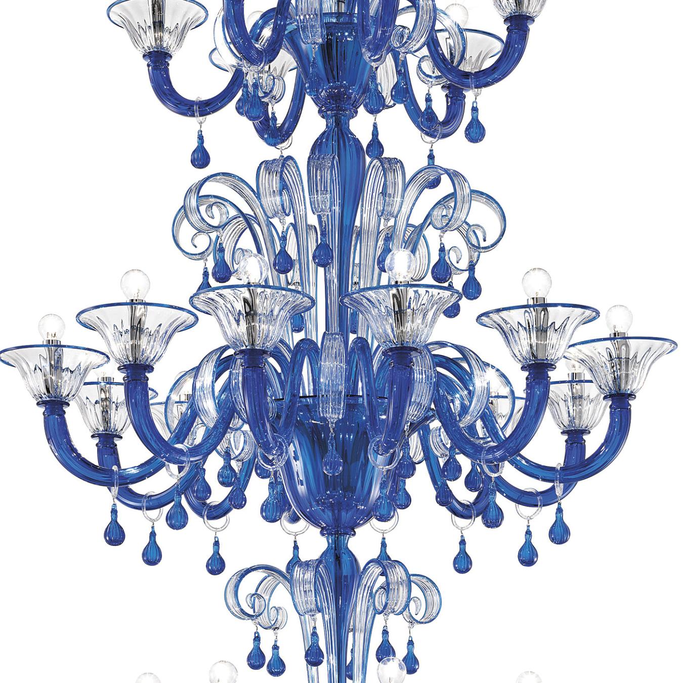 Venetian Pale Blue Glass Classic Chandelier