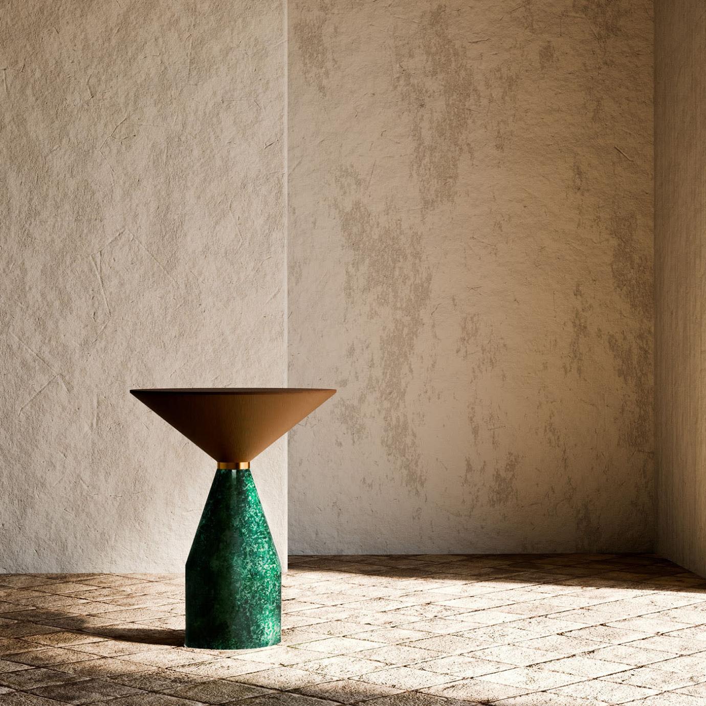 Cino Green Marble Artisan Side Table