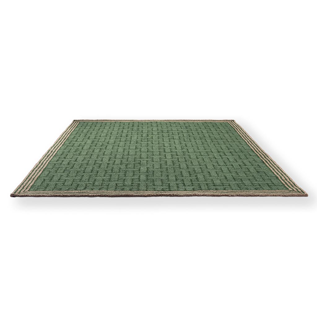 Monogram Green Rug For Outdoor Use