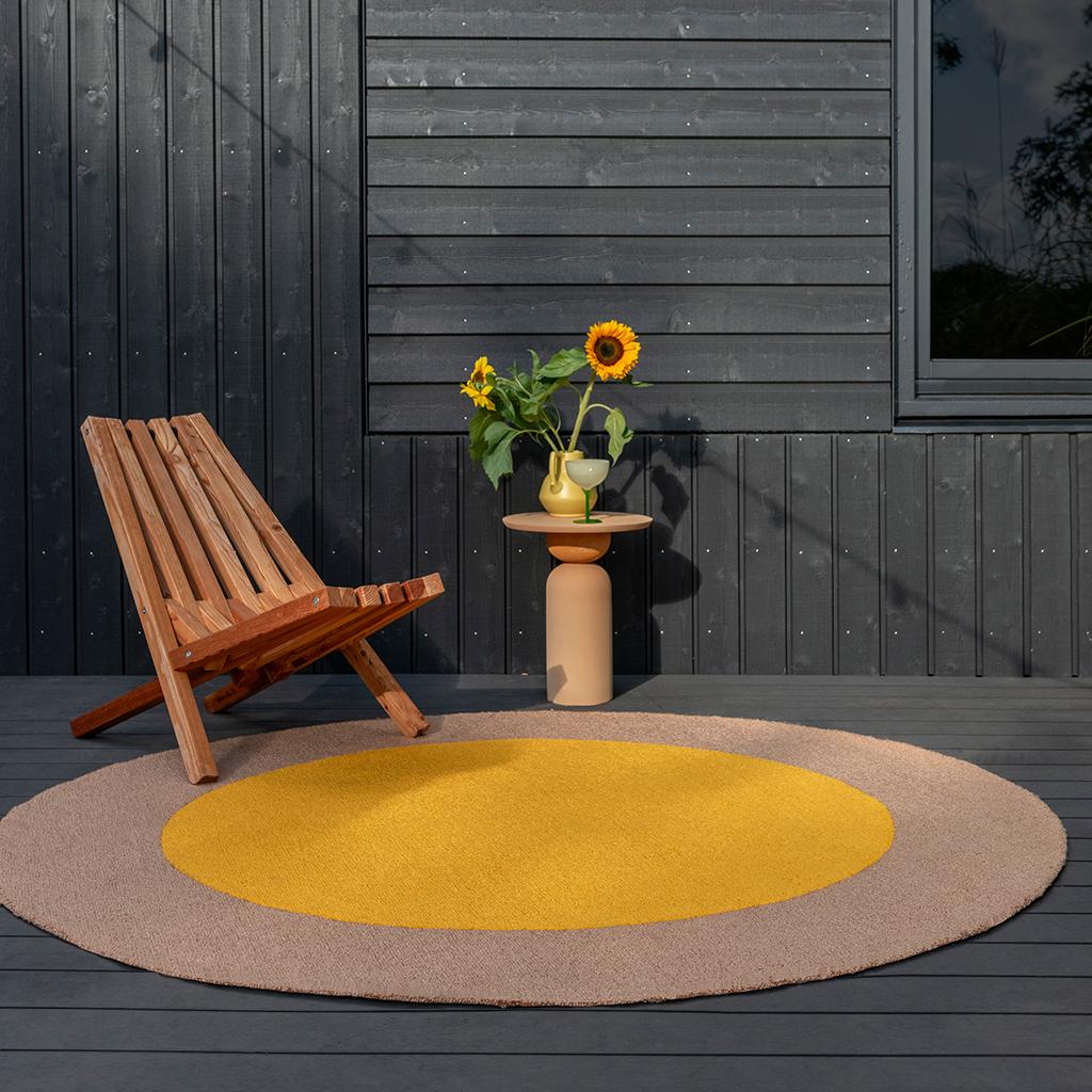 Festival Round Yellow Fresco Rug | Size: Ø 150 cm