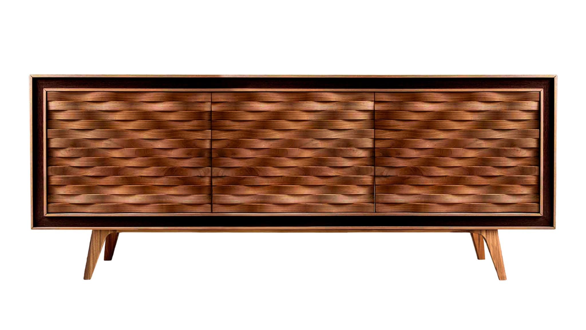 Quadra Brown Designer Sideboard | Configuration: 3-Doors