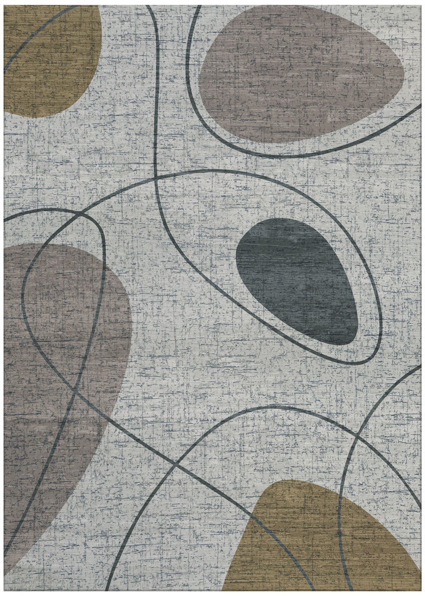 My Bubble Grey Beige Jacquard Belgian Rug | Size: 240 x 340 cm