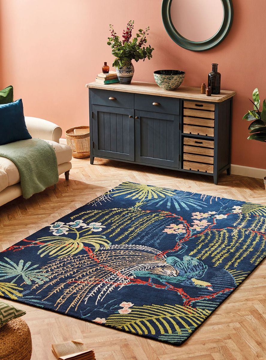 Tropical Night Wool Handwoven Rug