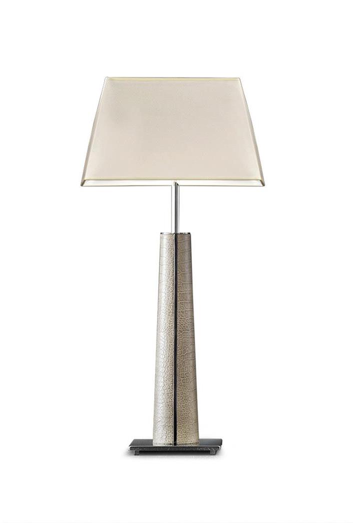 Petite Chrome & Leather Elegance Table Lamp