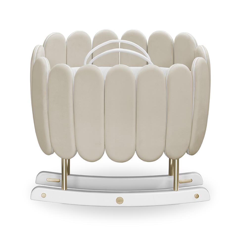 Lotus Gentle Beige Rocking Crib